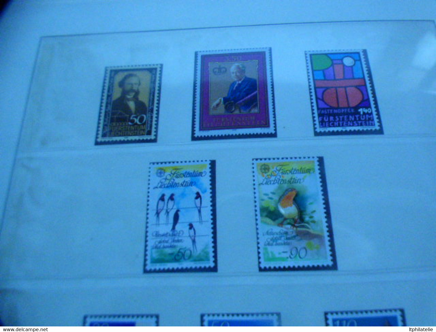 DESTOCKAGE- LIECHTENSTEIN  TIMBRES NEUFS ** DE 1985 A 1990  SUR FEUILLES VOLANTES LINDNER - Ungebraucht