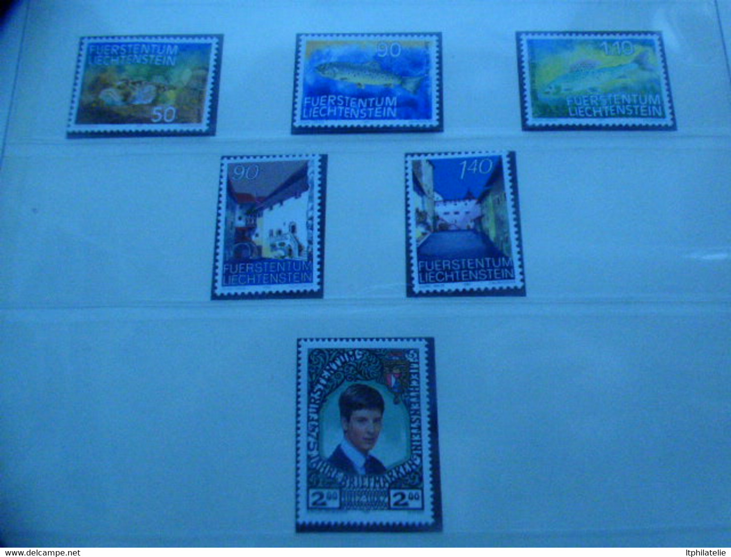 DESTOCKAGE- LIECHTENSTEIN  TIMBRES NEUFS ** DE 1985 A 1990  SUR FEUILLES VOLANTES LINDNER