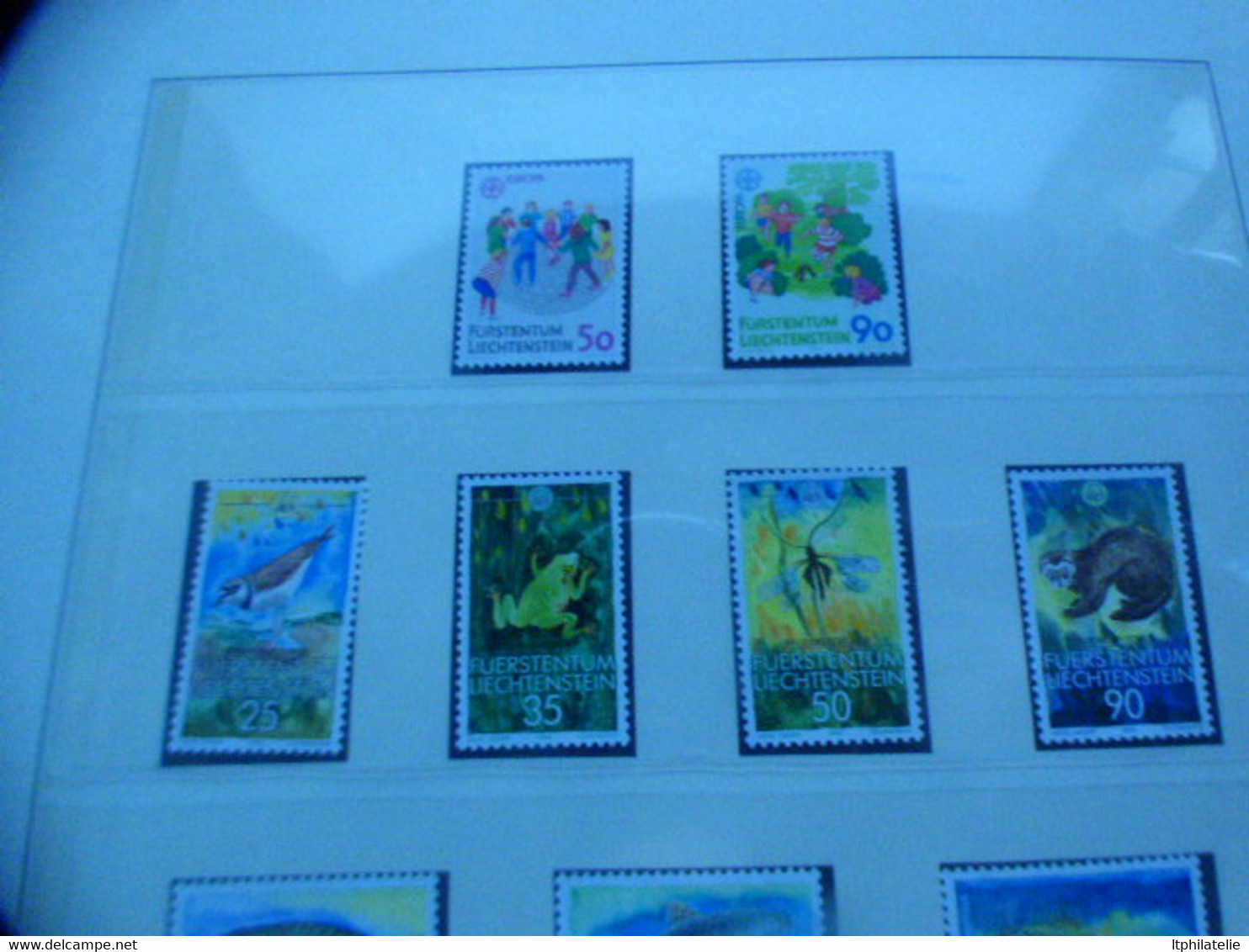 DESTOCKAGE- LIECHTENSTEIN  TIMBRES NEUFS ** DE 1985 A 1990  SUR FEUILLES VOLANTES LINDNER