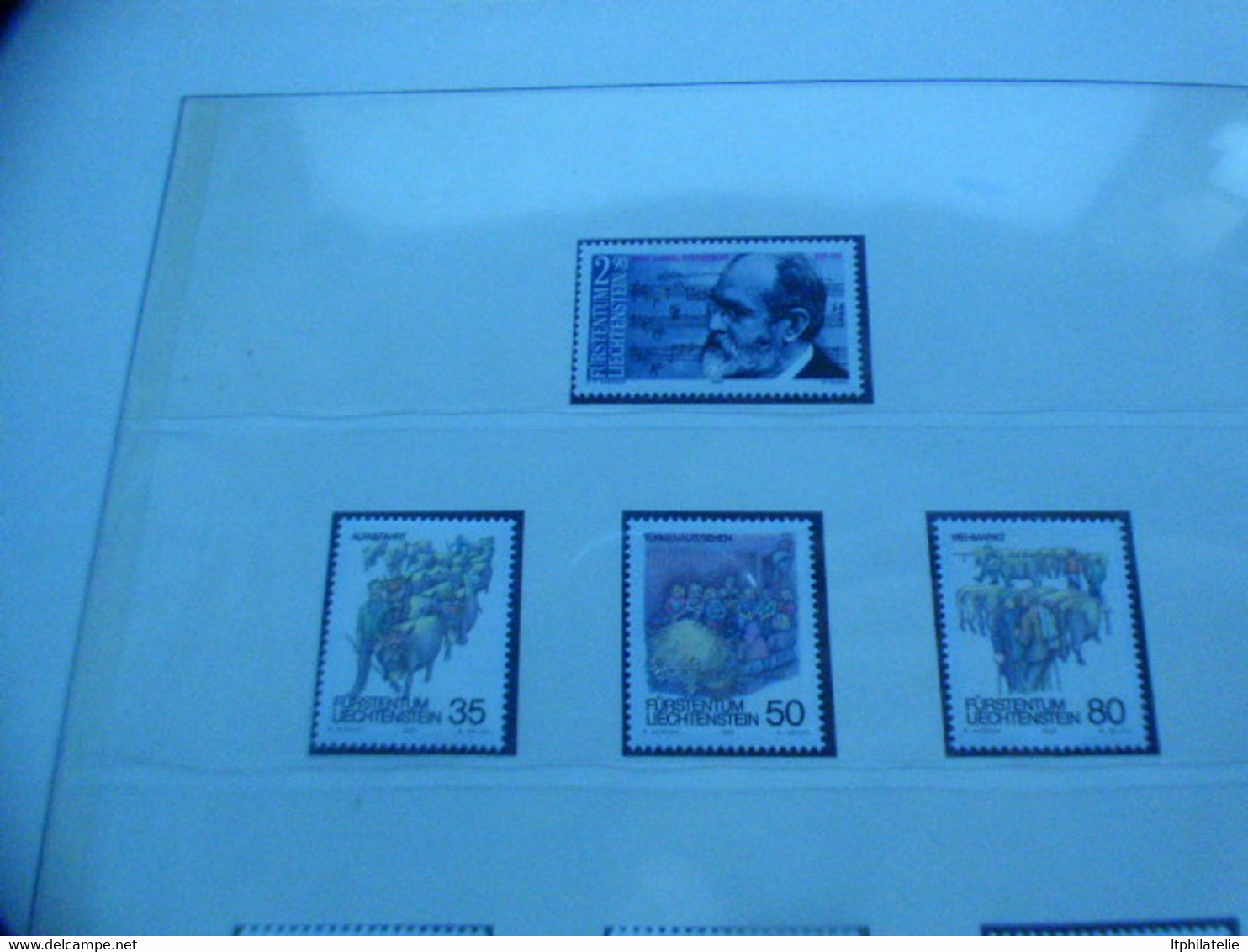 DESTOCKAGE- LIECHTENSTEIN  TIMBRES NEUFS ** DE 1985 A 1990  SUR FEUILLES VOLANTES LINDNER