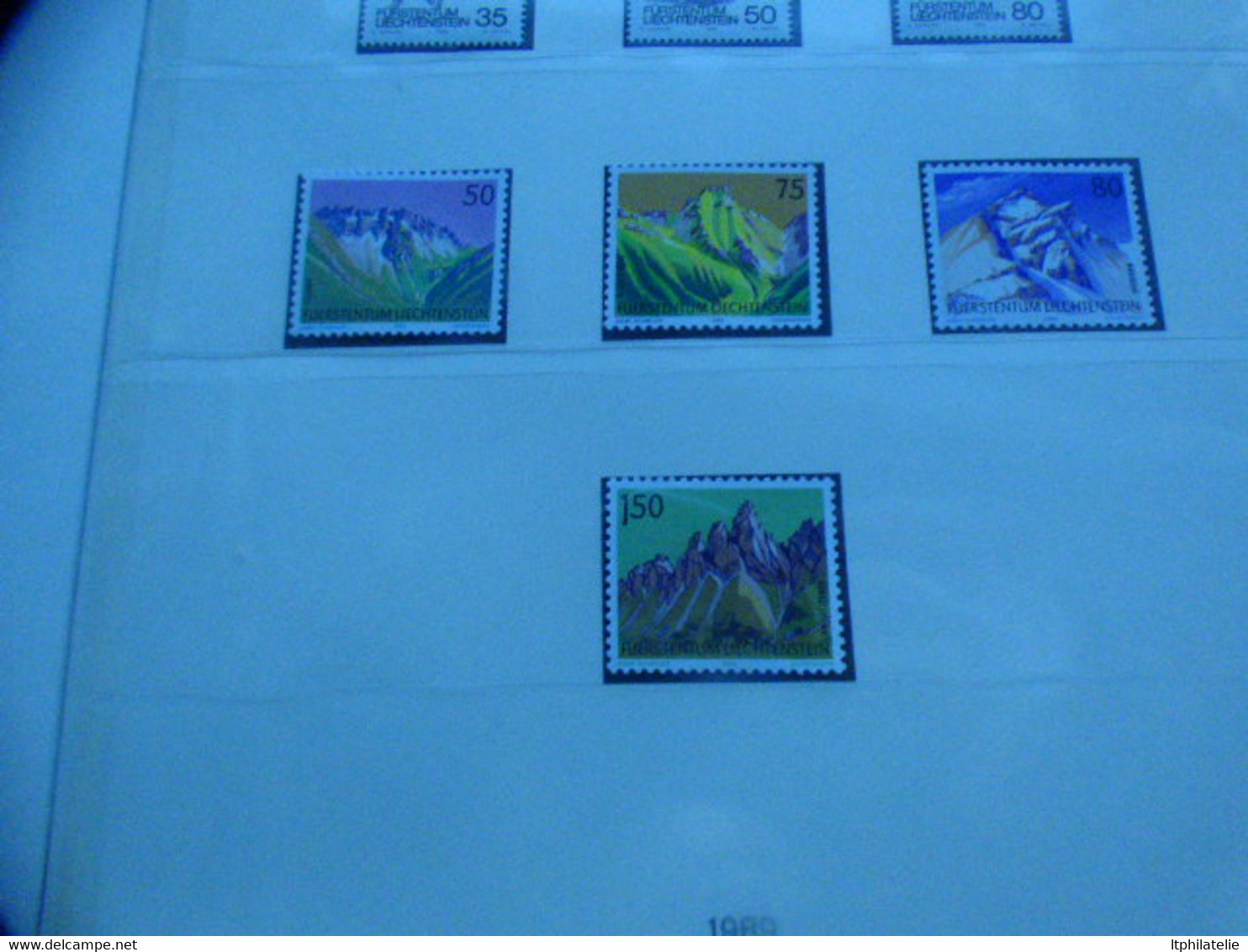 DESTOCKAGE- LIECHTENSTEIN  TIMBRES NEUFS ** DE 1985 A 1990  SUR FEUILLES VOLANTES LINDNER