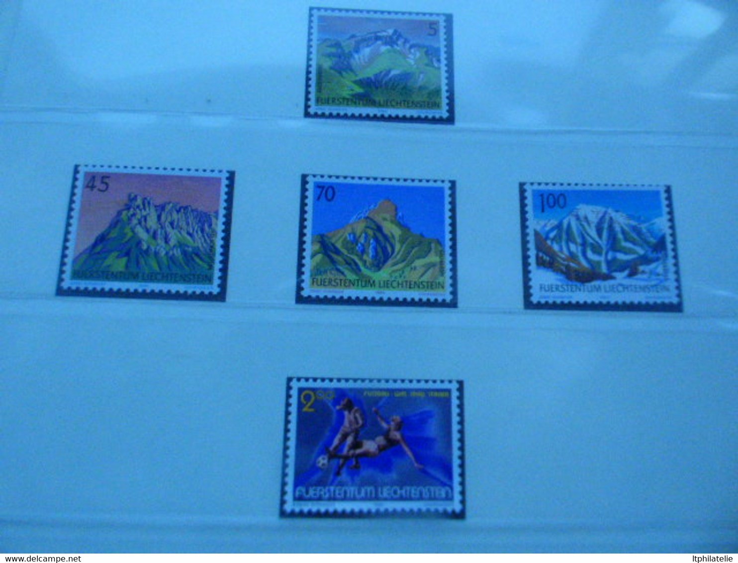 DESTOCKAGE- LIECHTENSTEIN  TIMBRES NEUFS ** DE 1985 A 1990  SUR FEUILLES VOLANTES LINDNER