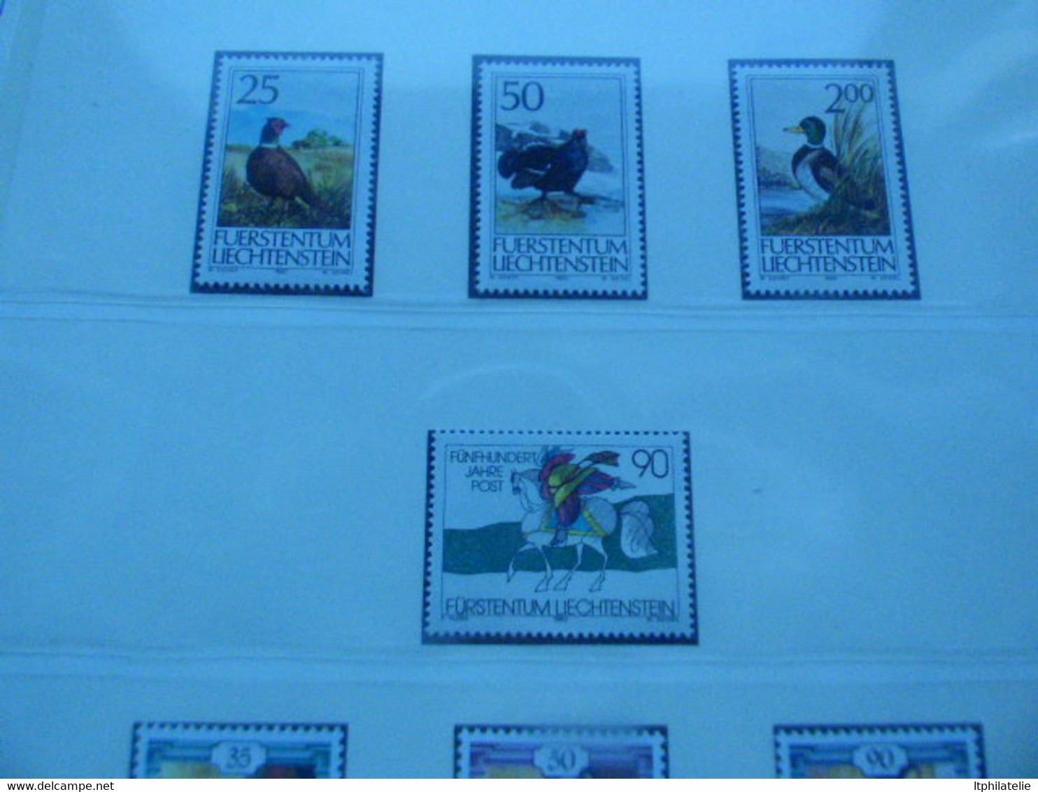 DESTOCKAGE- LIECHTENSTEIN  TIMBRES NEUFS ** DE 1985 A 1990  SUR FEUILLES VOLANTES LINDNER