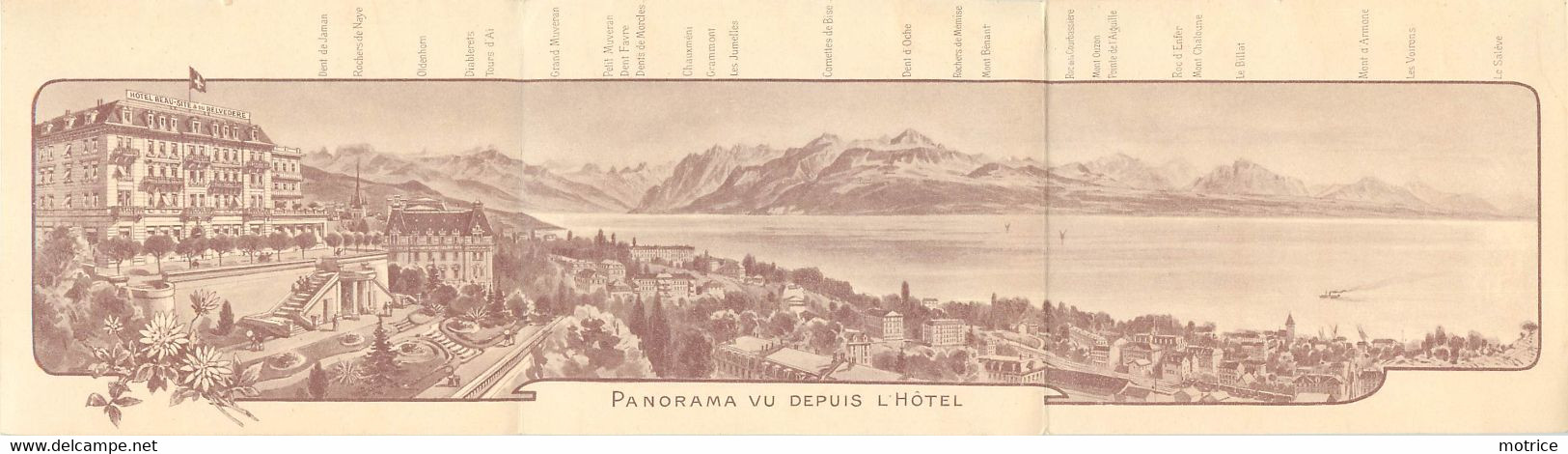 LAUSANNE -carte Dépliant, Hôtel Beau Site Et Du Belvédère, J.A.Schmidt Propriétaire... - Otros & Sin Clasificación