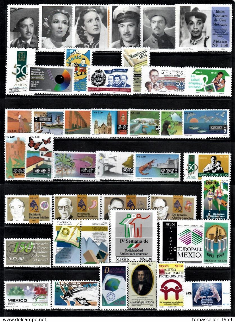 MEXICO-7 !!! Year (1993-1999) Sets. MNH.Almost 280 Issues - Mexique