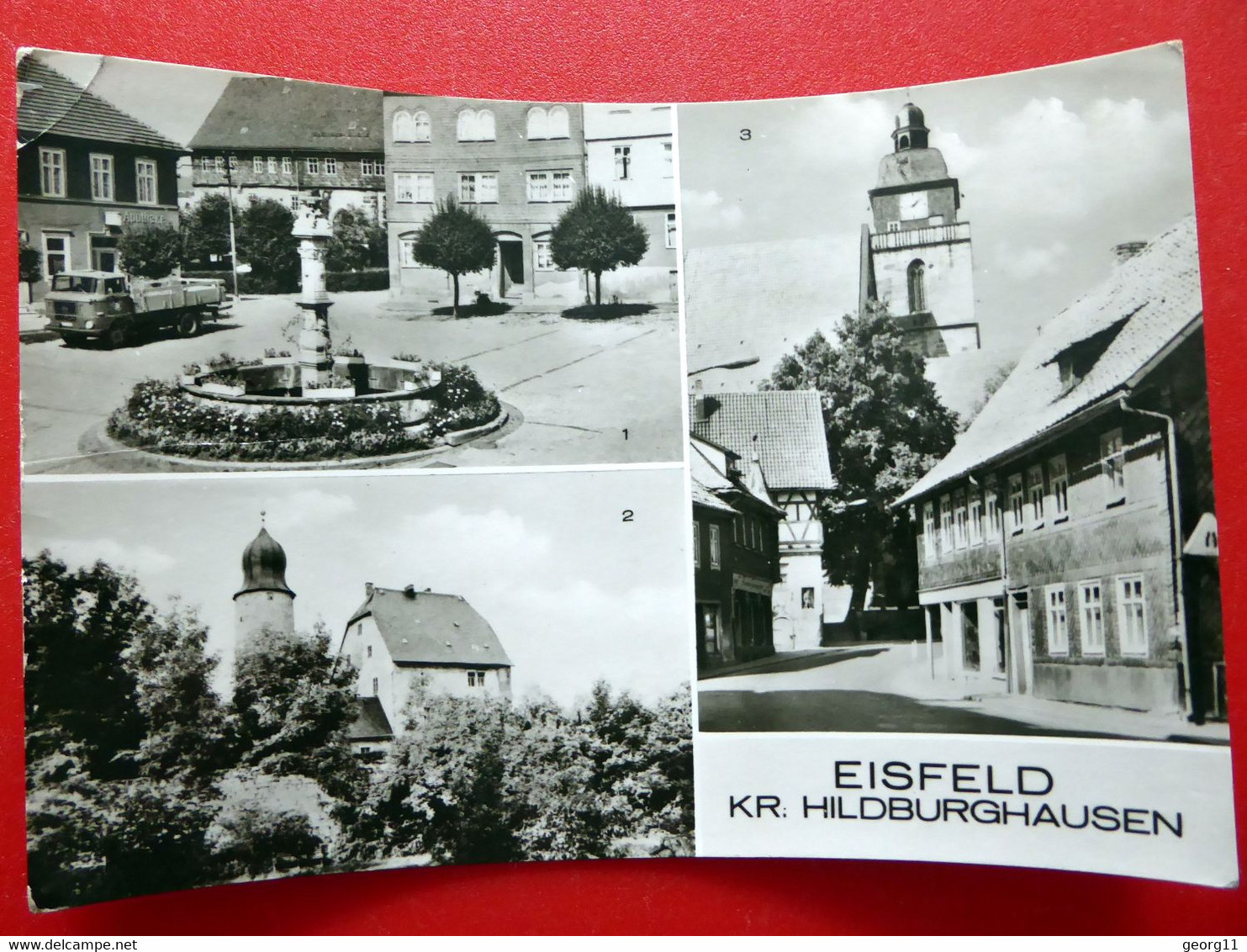 Eisfeld - Kirche - Platz Des Friedens - Schloss - Alter LKW - Echt Foto - 1973 - Thüringen - Schleusingen