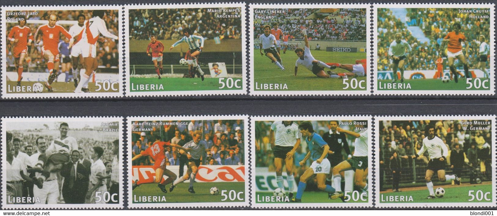 Soccer World Cup 1998 - LIBERIA - Set 8v MNH - 1998 – France