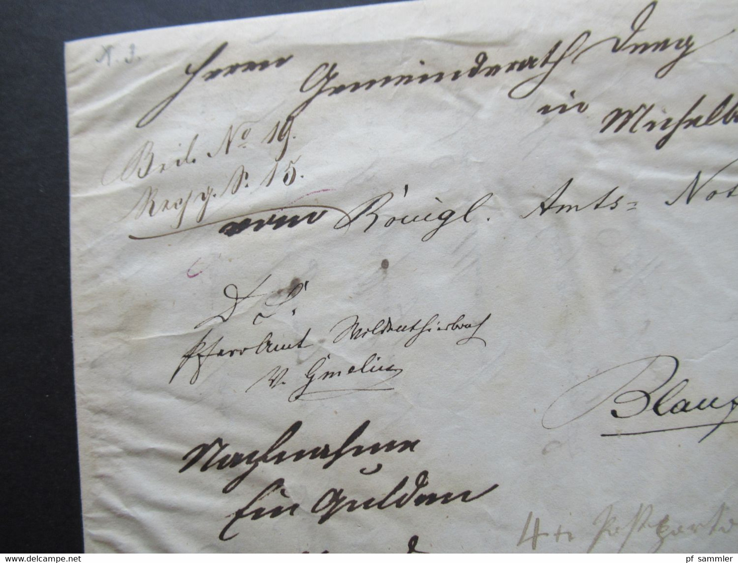 AD Baden 11.6.1863 Dienstbrief mit K2 Niederstetten an das königliche Amts Notariat in Blaufelden mit Ank. Stempel