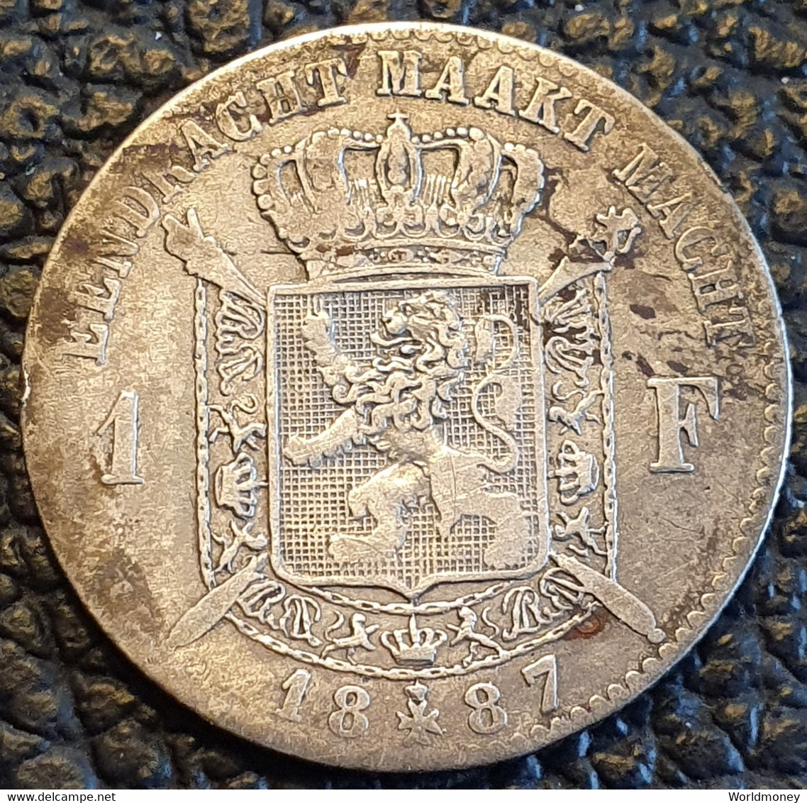 Belgium 1 Franc 1887 (L. WIENER) - 1 Franc