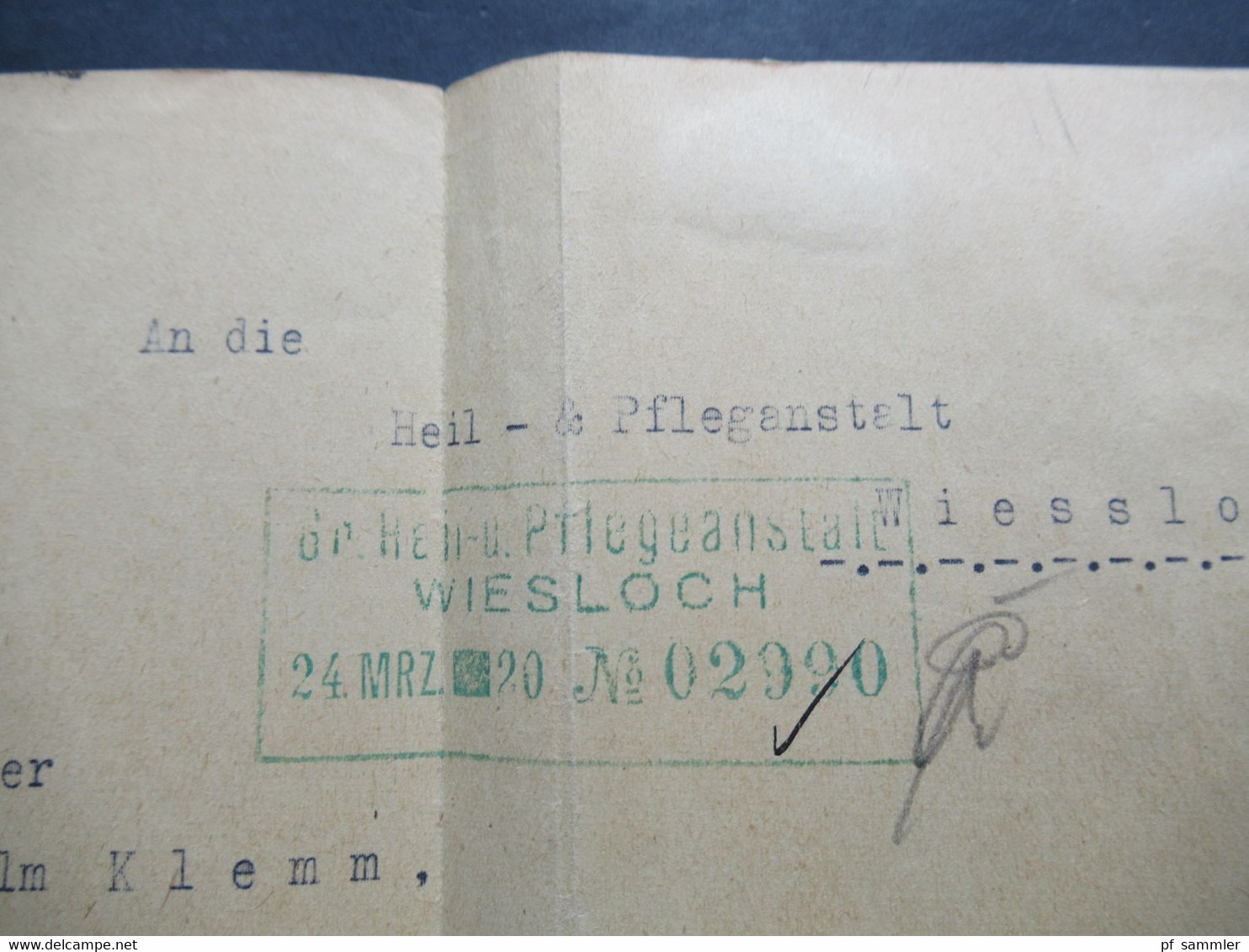 AD Württemberg 23.4.1920 Dienst Nr. 229 (4) MeF 1x waag. 3er Streifen Nachlassgericht Maulbronn nach Wiesloch gesendet