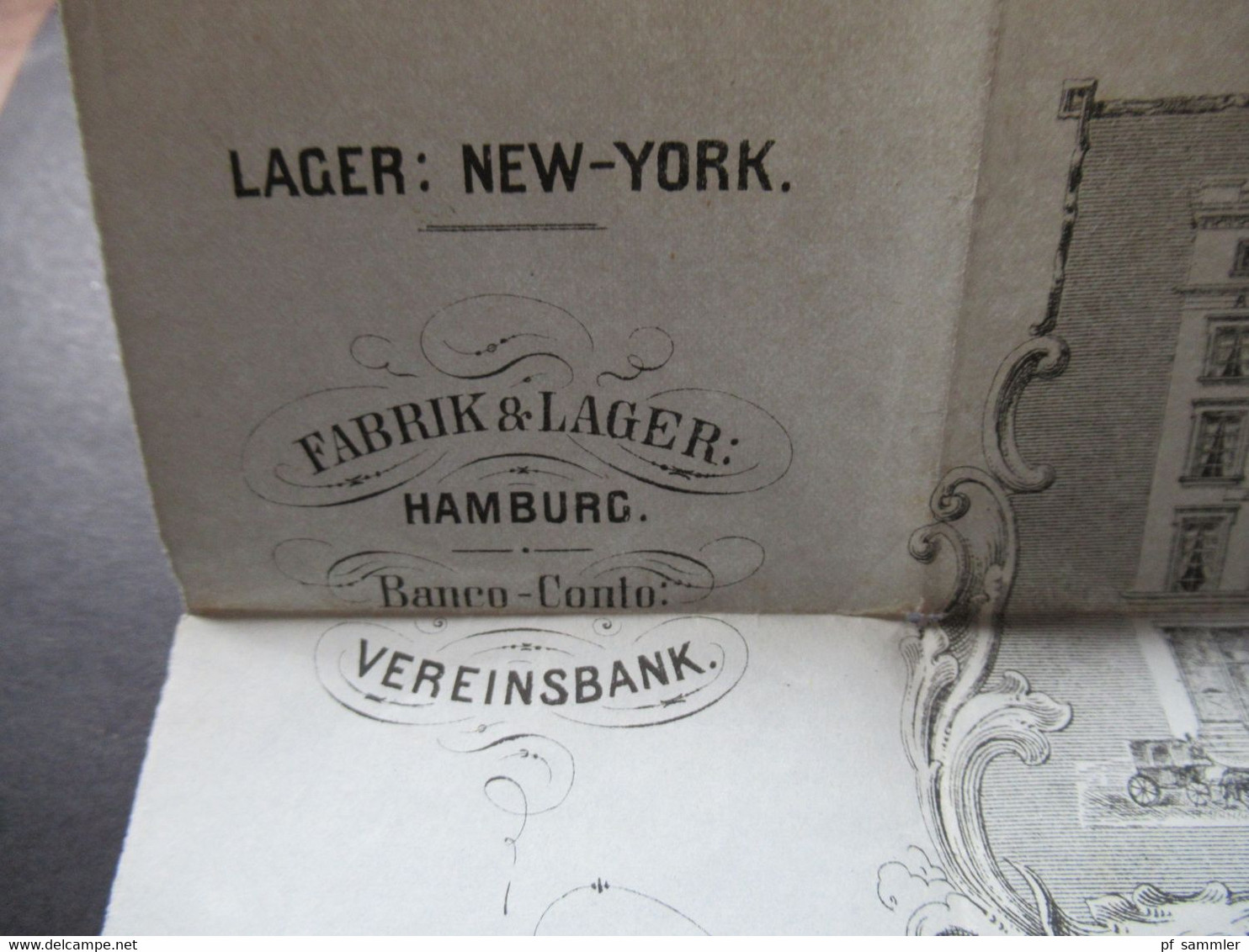 AD NDP 22.9.1871 Nr. 16 EF Faltbrief mit Inhalt Alexandre Taillandier dekorativer Briefkopf Lager New York Factura