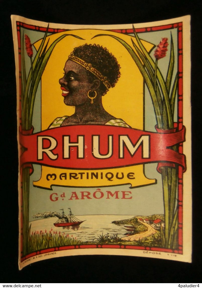 Étiquette Ancienne Originale  RHUM MARTINIQUE Grand Arôme  1920 ? - Rhum