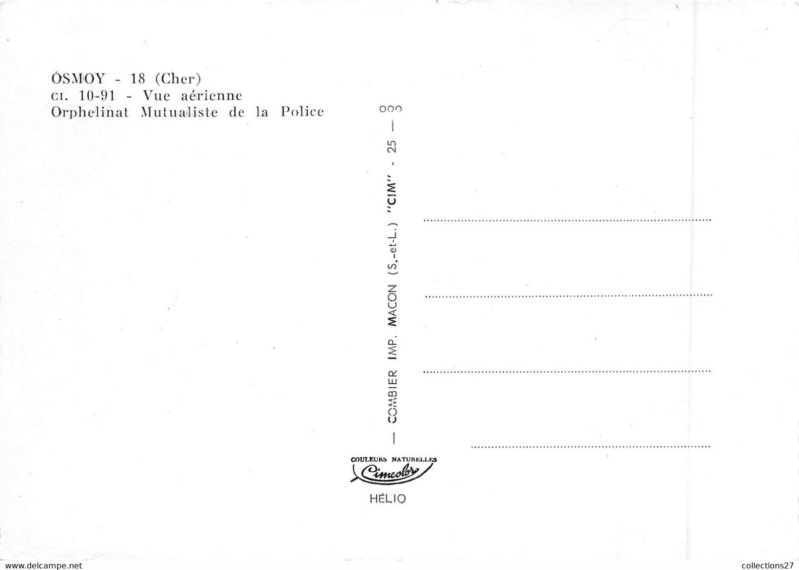 18-OSMOY-VUE AERIENNE ORPHELINAT MUTUALISTE DE LA POLICE - Other & Unclassified