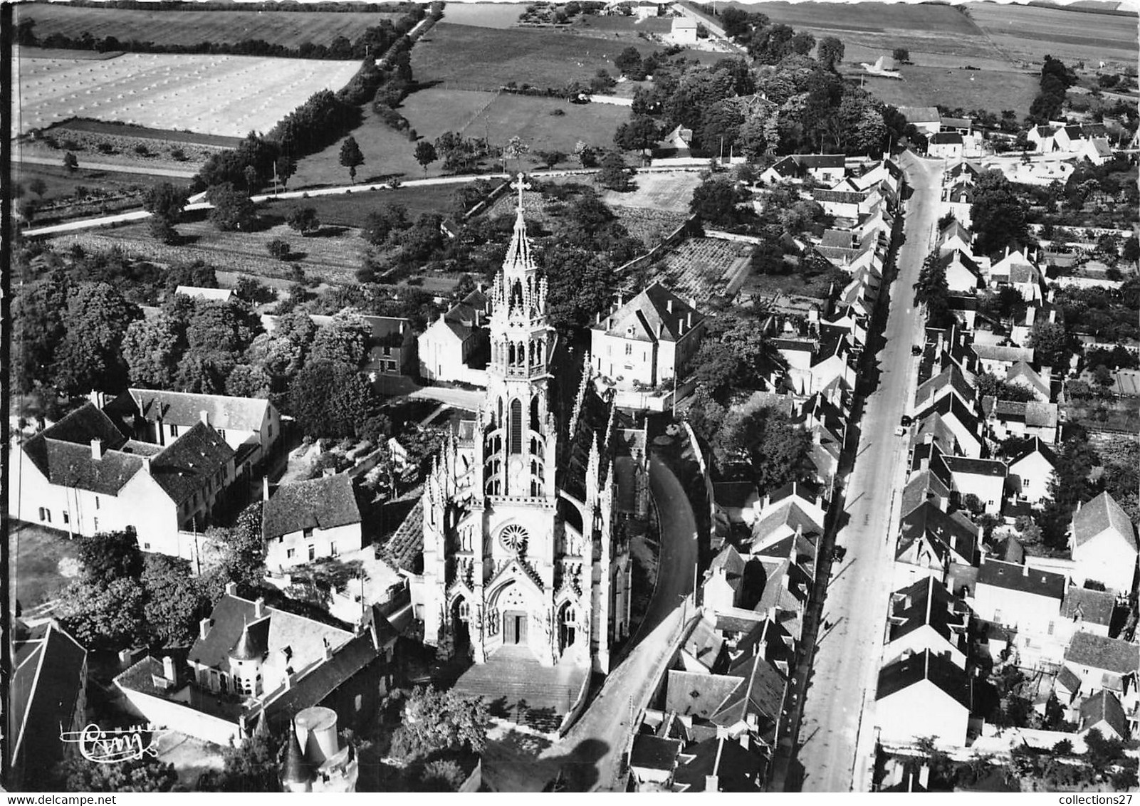 18-CHATEANEUF-SUR-CHER-L'EGLISE VUE AERIENNE - Chateauneuf Sur Cher