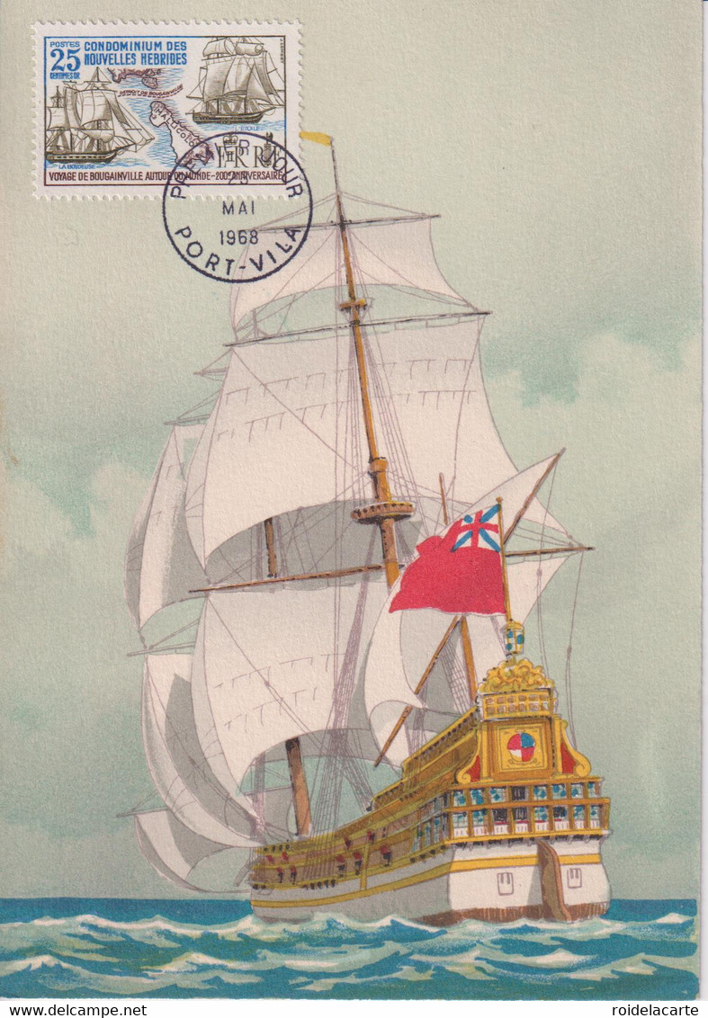 CM-Carte Maximum Card # 1968-New Hebrides,Neu Hebriden #Bateaux, Voilier,Segelschiff,sailing Ship Port-Vila ( Edit. BD) - Maximum Cards