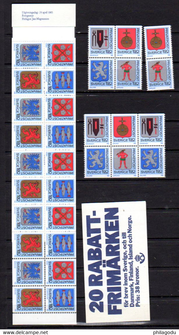 Suède 1986, Armoiries De Provinces, 3x  1368 / 1371** +  C 1368**,(60,80 Sek), Cote  64 €, - Nuovi