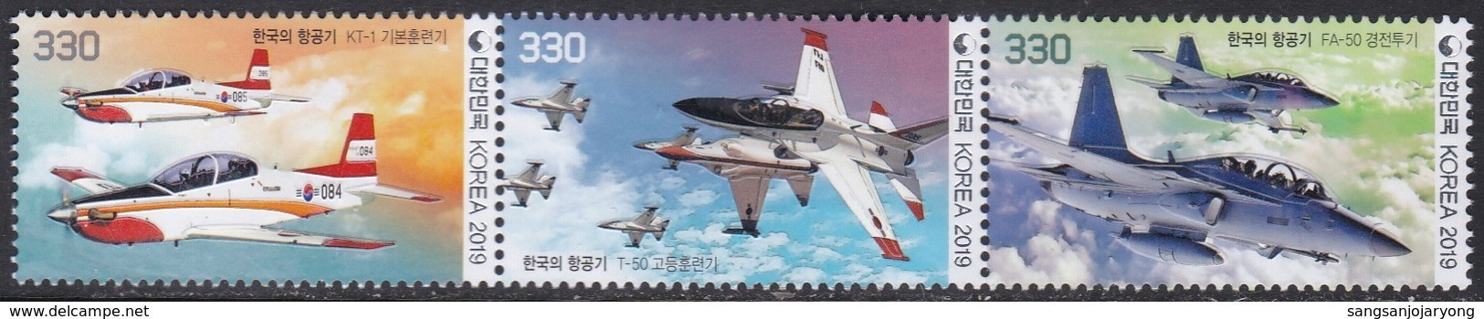 South Korea KPCC2714-6 Air Force, Plane, KT-1 Trainer, T-50 Advanced Jet Trainer, FA-50 Light Comabt Aircraft, Aviation - Militaria