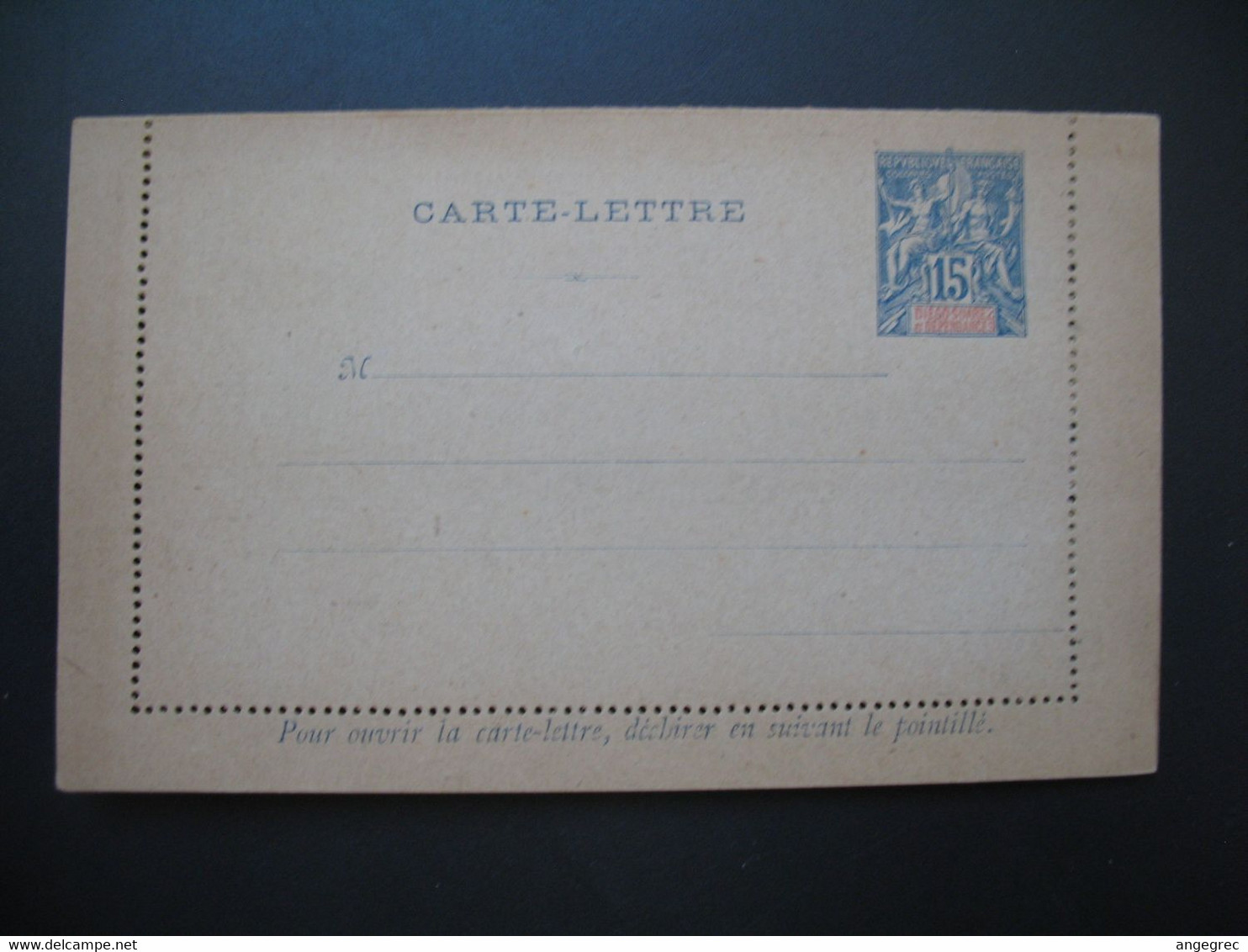 Entier Postal Carte Lettre Diego-Suarez Et Dépendances Type Groupe  Sur  15c   Voir Scan - Cartas & Documentos