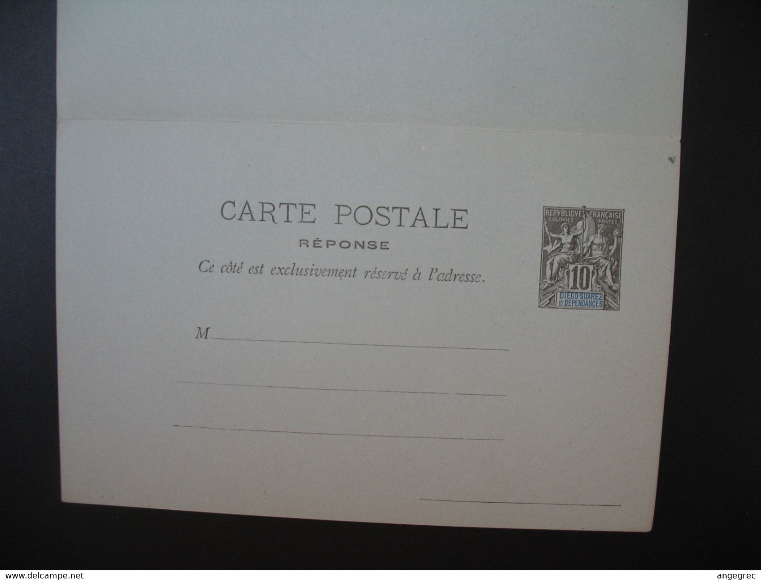 Entier Postal Carte Postale Avec Réponse Payée Diego-Suarez Et Dépendances Type Groupe  Sur  10c   Voir Scan - Briefe U. Dokumente