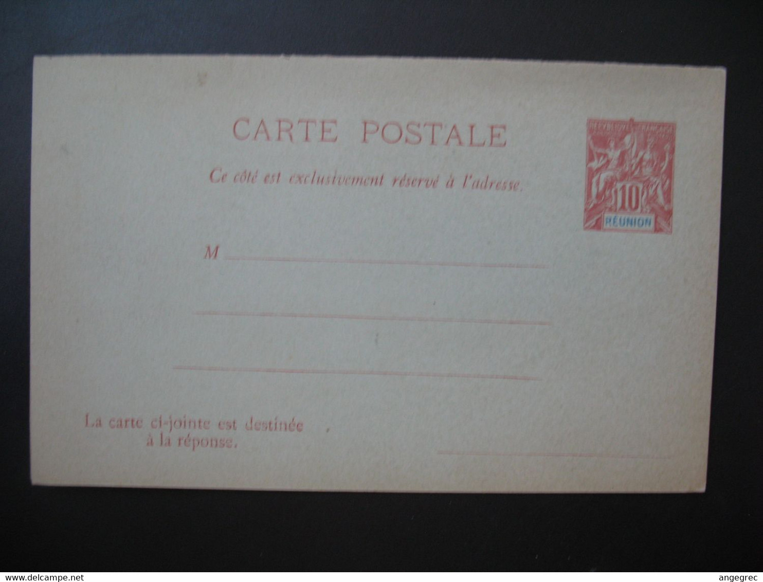 Entier Postal Carte Postale Avec Réponse Payée  Réunion  Type Groupe  Sur  10c   Voir Scan - Storia Postale