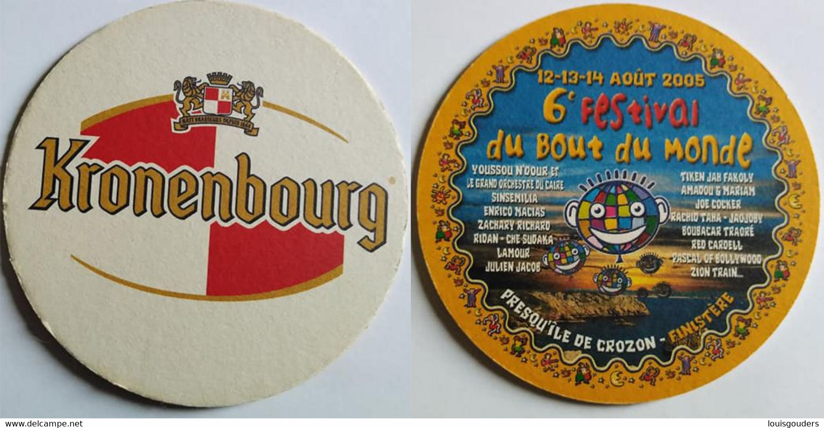 Sous Bock ,coaster , France , Kronenbourg  Bout Du Monde 2005 - Beer Mats