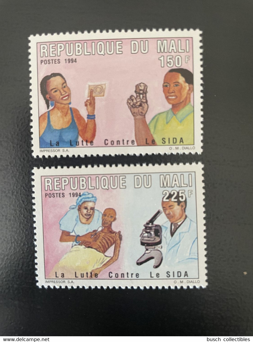 Mali 1994 Mi. 1323 - 1324A Fight Against AIDS Lutte Contre Le SIDA Maladie Health 2 Val. MNH** - Malattie