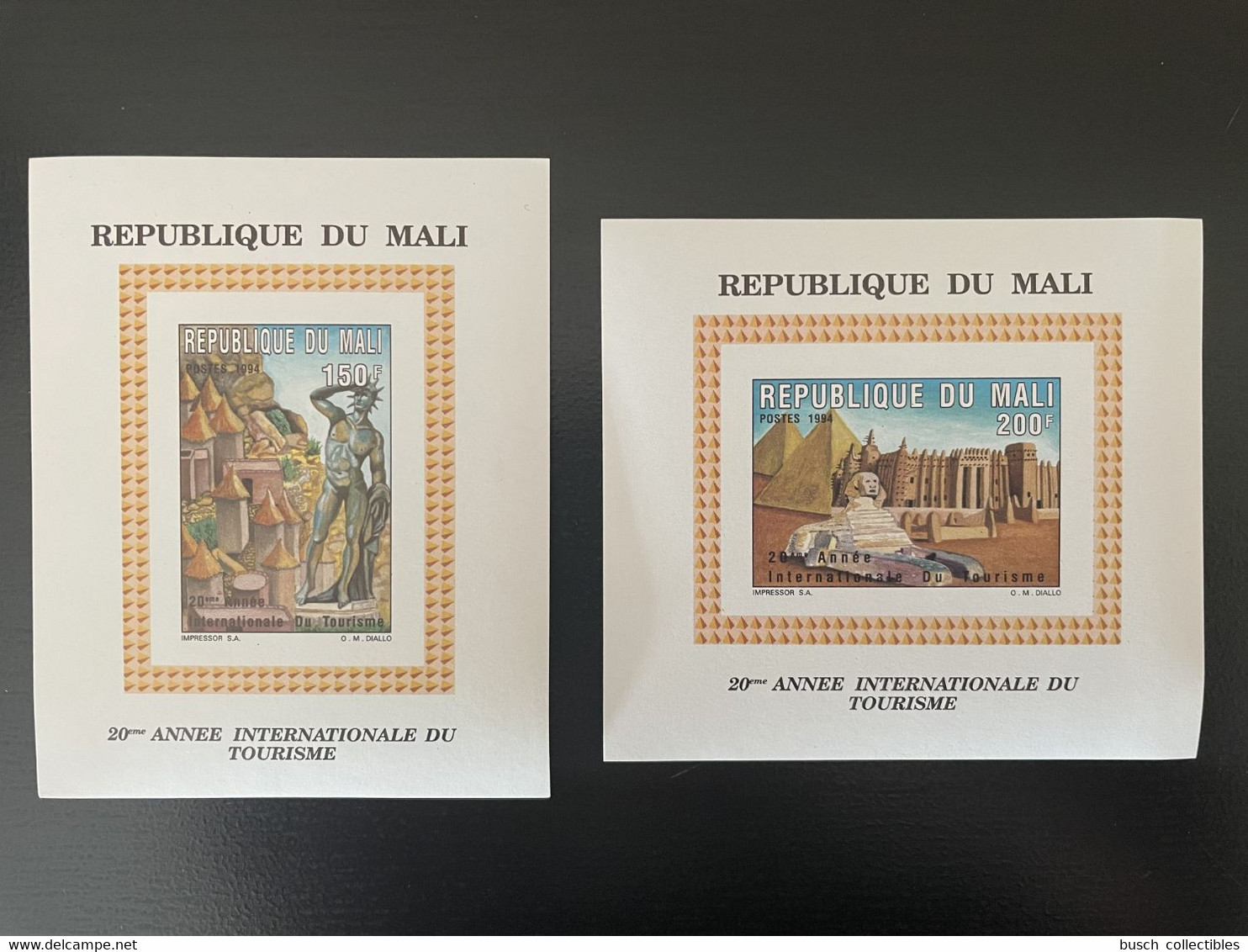 Mali 1994 Mi. 1325 - 1326A Blocs S/S Année Internationale Du Tourisme Tourism Pyramids Egyp Sphinx 2 Val. MNH** - Monumenten