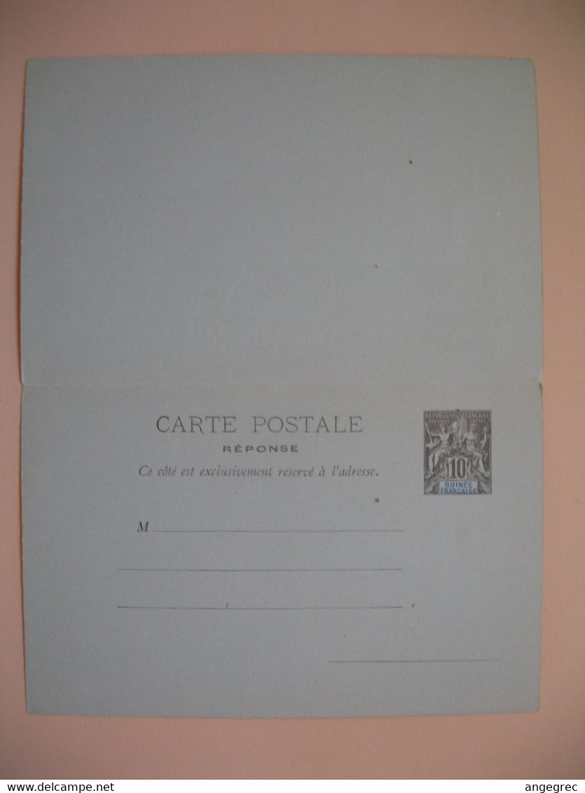 Entier Postal  Carte Postale Avec Réponse Payée Guinée Française  Type Groupe  Sur  10c   Voir Scan - Covers & Documents