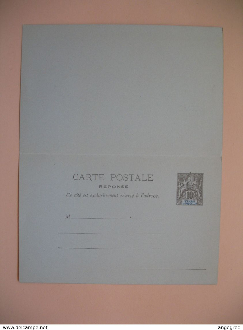 Entier Postal  Carte Postale Avec Réponse Payée St-Pierre Et Miquelon Type Groupe  Sur  10c   Voir Scan - Storia Postale