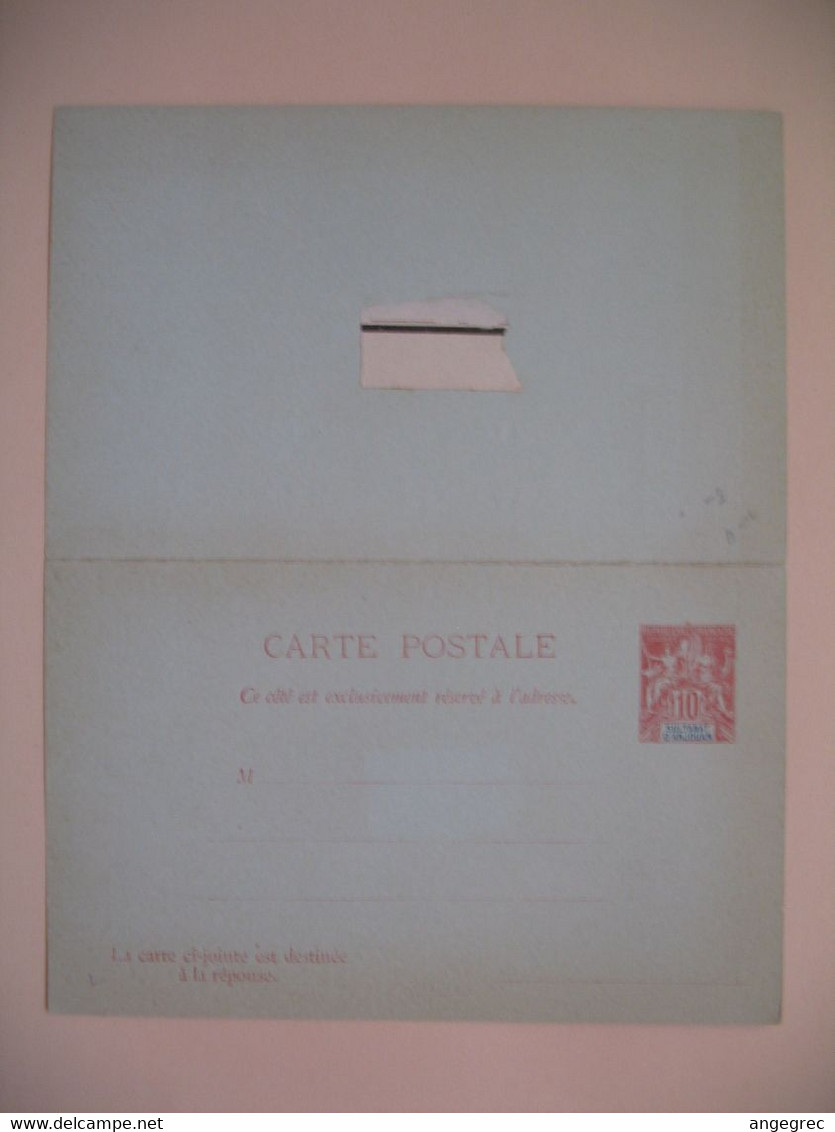 Entier Postal  Carte Postale Avec Réponse Payée Sultanat D'Anjouan Type Groupe  Sur  10c   Voir Scan - Briefe U. Dokumente