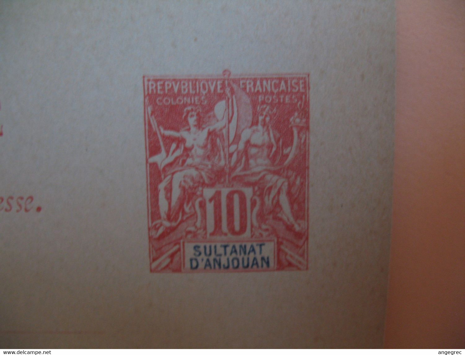 Entier Postal  Carte Postale Avec Réponse Payée Sultanat D'Anjouan Type Groupe  Sur  10c   Voir Scan - Brieven En Documenten