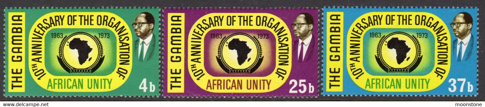 Gambia 1973 10th Anniversary Of OAU Set Of 3, MNH, SG 309/11 (BA2) - Gambia (1965-...)