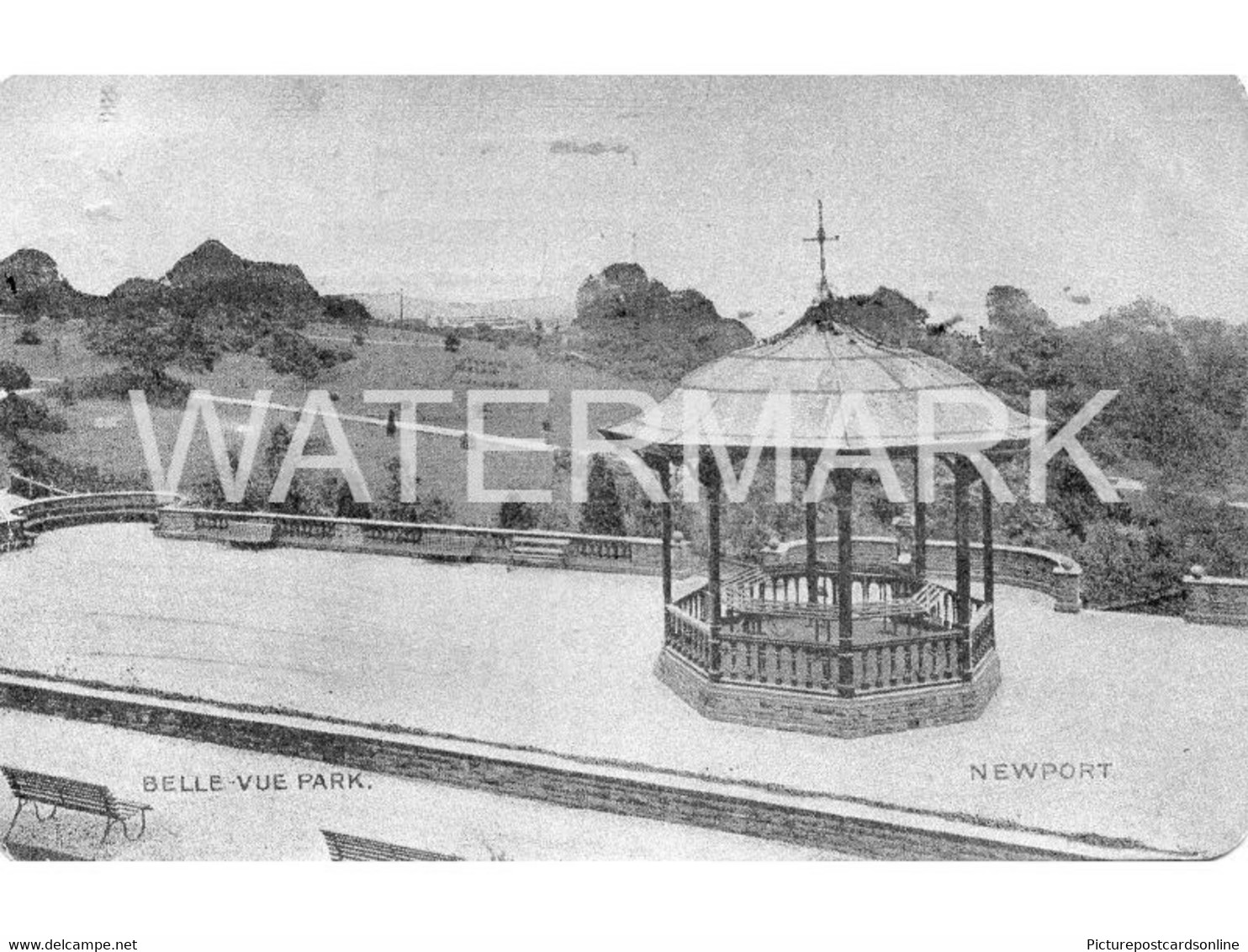 NEWPORT BELLE VUE PARK OLD ALUMINO POSTCARD WALES - Monmouthshire