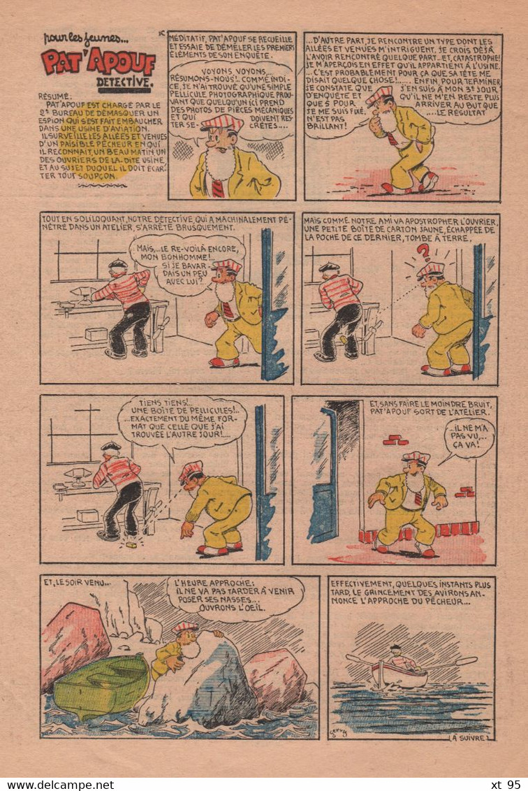 3 Pages Bande Dessinee Pat'apouf Detective - Andere & Zonder Classificatie