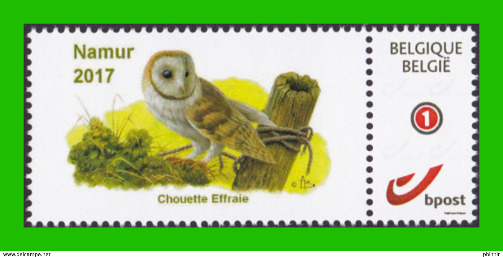 BUZIN - Chouette Effraie - Timbre + Folder - Quinzaine De La Nature - Namur 2017 - 1985-.. Uccelli (Buzin)