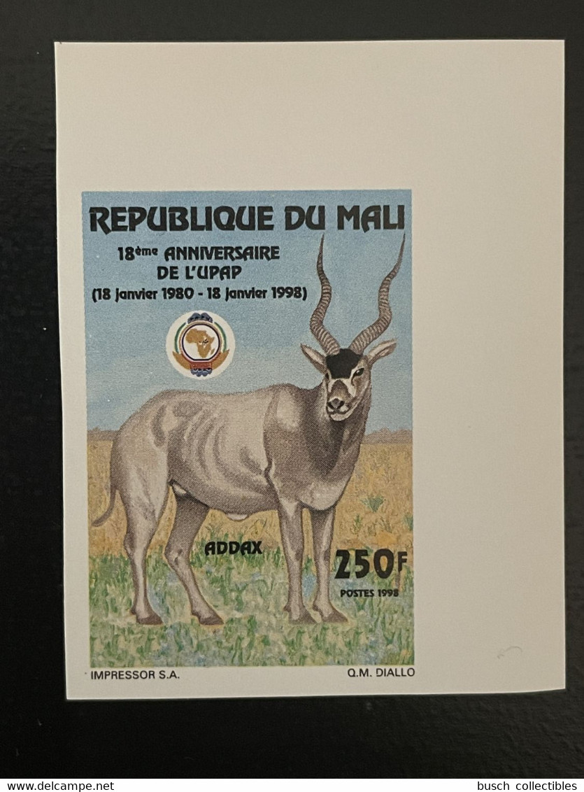 Mali 1998 Mi. 1973 Non Dentelé IMPERF 18 Years Jahre Ans PAPU UPAP Addax Faune Fauna Map Karte MNH** - Sonstige & Ohne Zuordnung