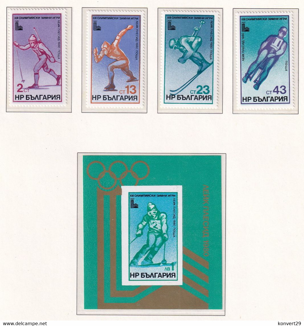 Bulgaria  1980 Olympic Games Winter 1980 Lake Placid MNH** - Hiver 1980: Lake Placid