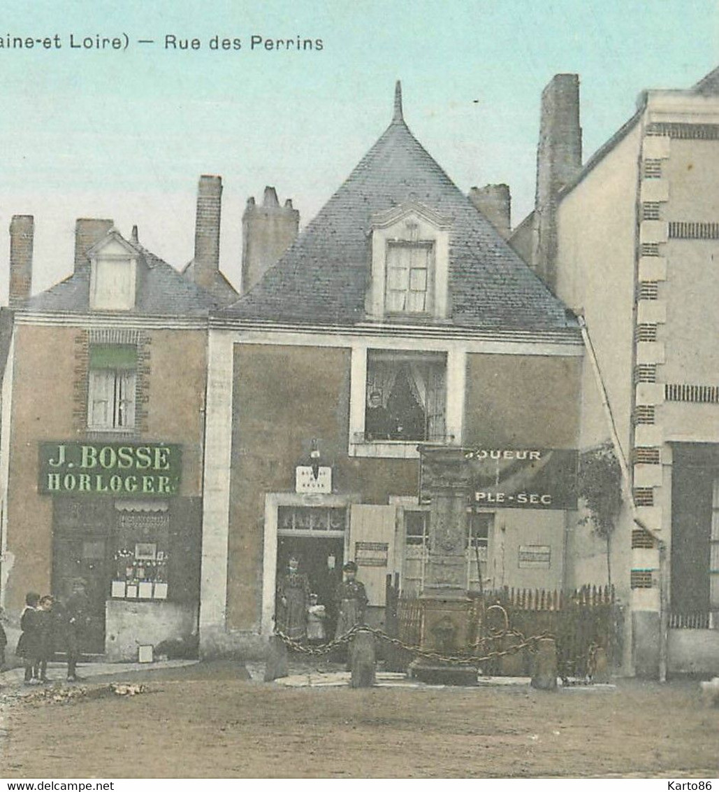 Le Louroux Béconnais * Débit De Tabac Tabacs , Rue Des Perrins * J. BOSS Horloger Horlogerie - Le Louroux Beconnais