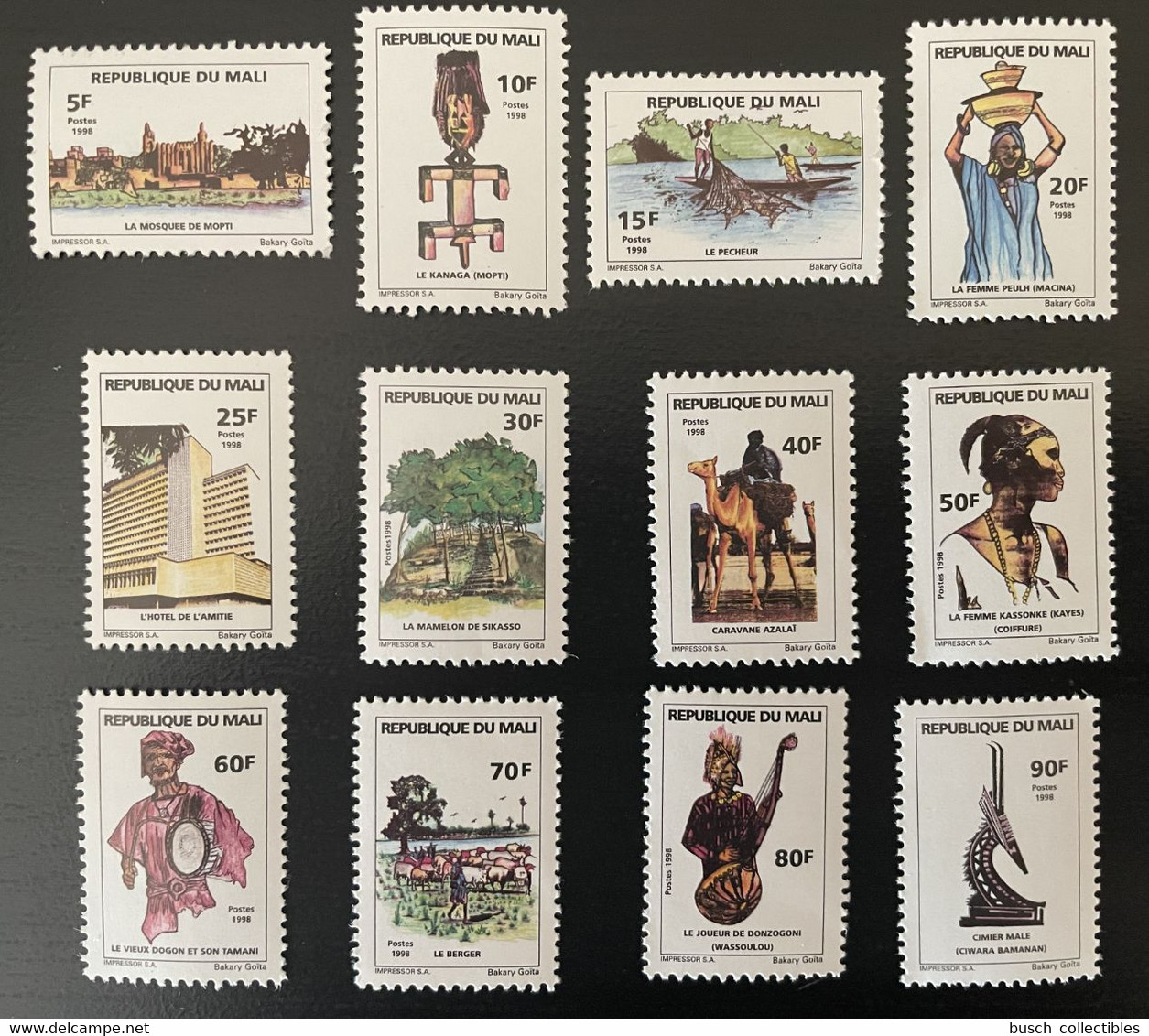 Mali 1998 Mi. 2047 - 2058 Courante Freimarken Mosque Fishing Camel Hotel Art Chameau Kamel 12 Val. MNH** - Music