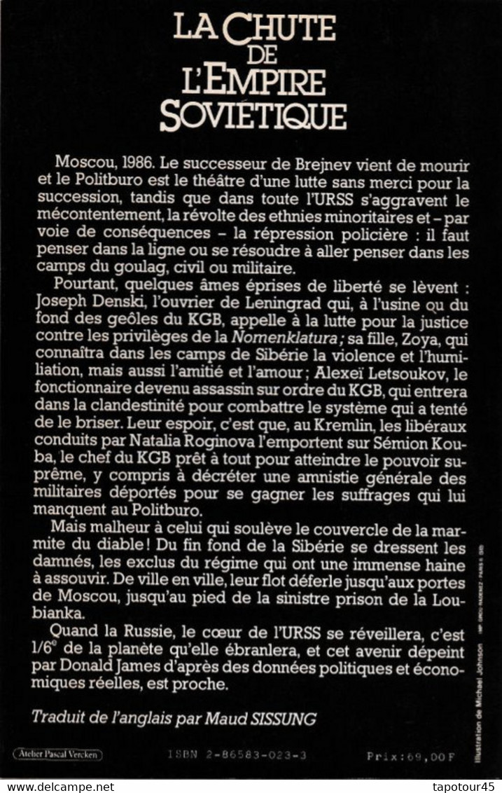 C 12)  "La Chute De L'Empire Soviétique" Dédicacé Par L'auteur "Donald JAMES" Original De1982 (345 Pgs (Fmt A5) - Autographed