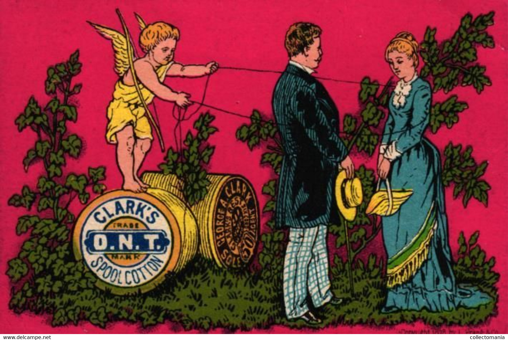 1 Calendrier 1878   George Clark Clark's Best Six Cord O.N.T. Spool Cotton Ladies Pocket Calendar - Petit Format : ...-1900