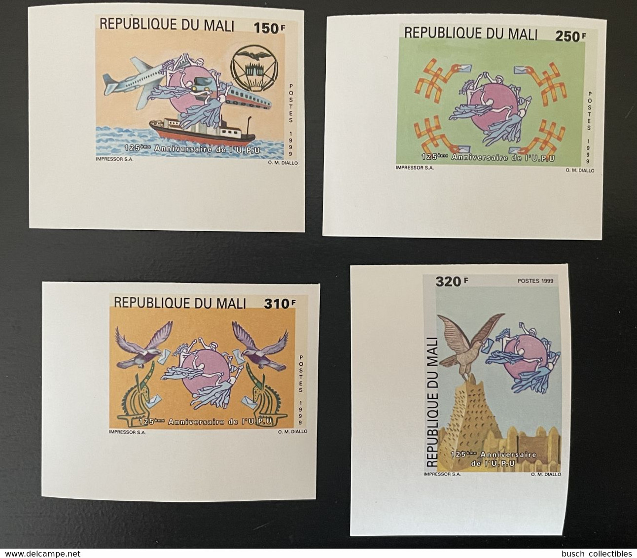 Mali 1999 Mi. 2439 - 2442 Non Dentelé ND 125ème Anniversaire UPU WPU World Postal Union Weltpostverein 4 Val. MNH** - WPV (Weltpostverein)