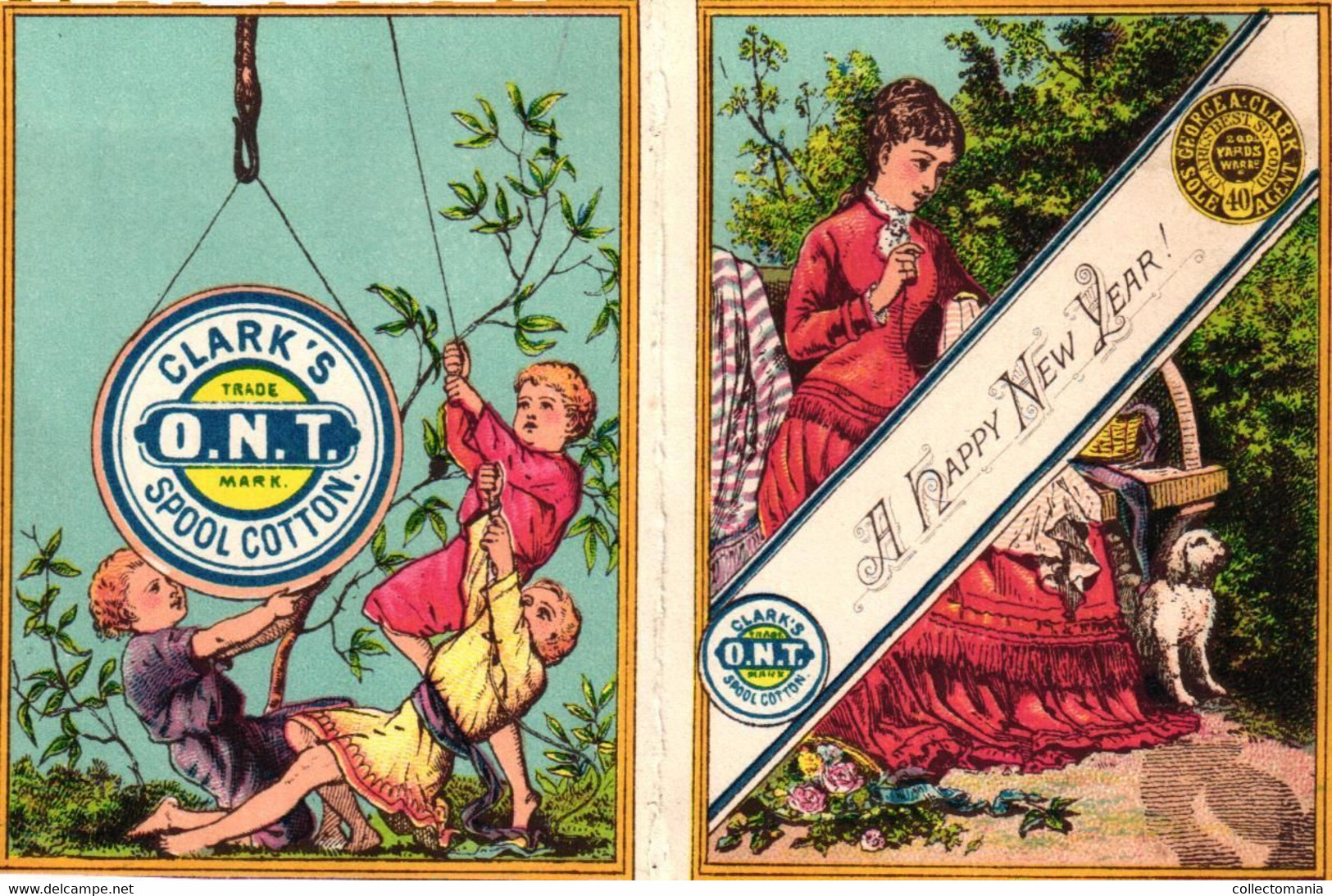 1 Calendrier 1880   George Clark Clark's Best Six Cord O.N.T. Spool Cotton Ladies Pocket Calendar - Kleinformat : ...-1900