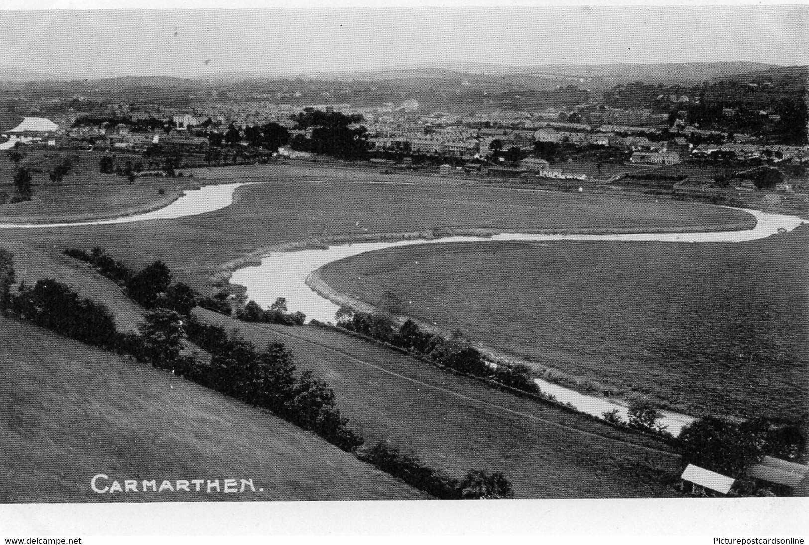 CARMARTHEN OLD B/W POSTCARD WALES - Carmarthenshire