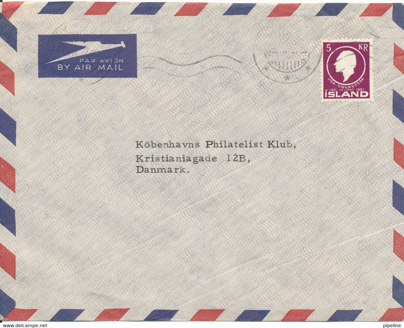 Iceland Air Mail Cover Sent To Denmark Single Franked - Poste Aérienne