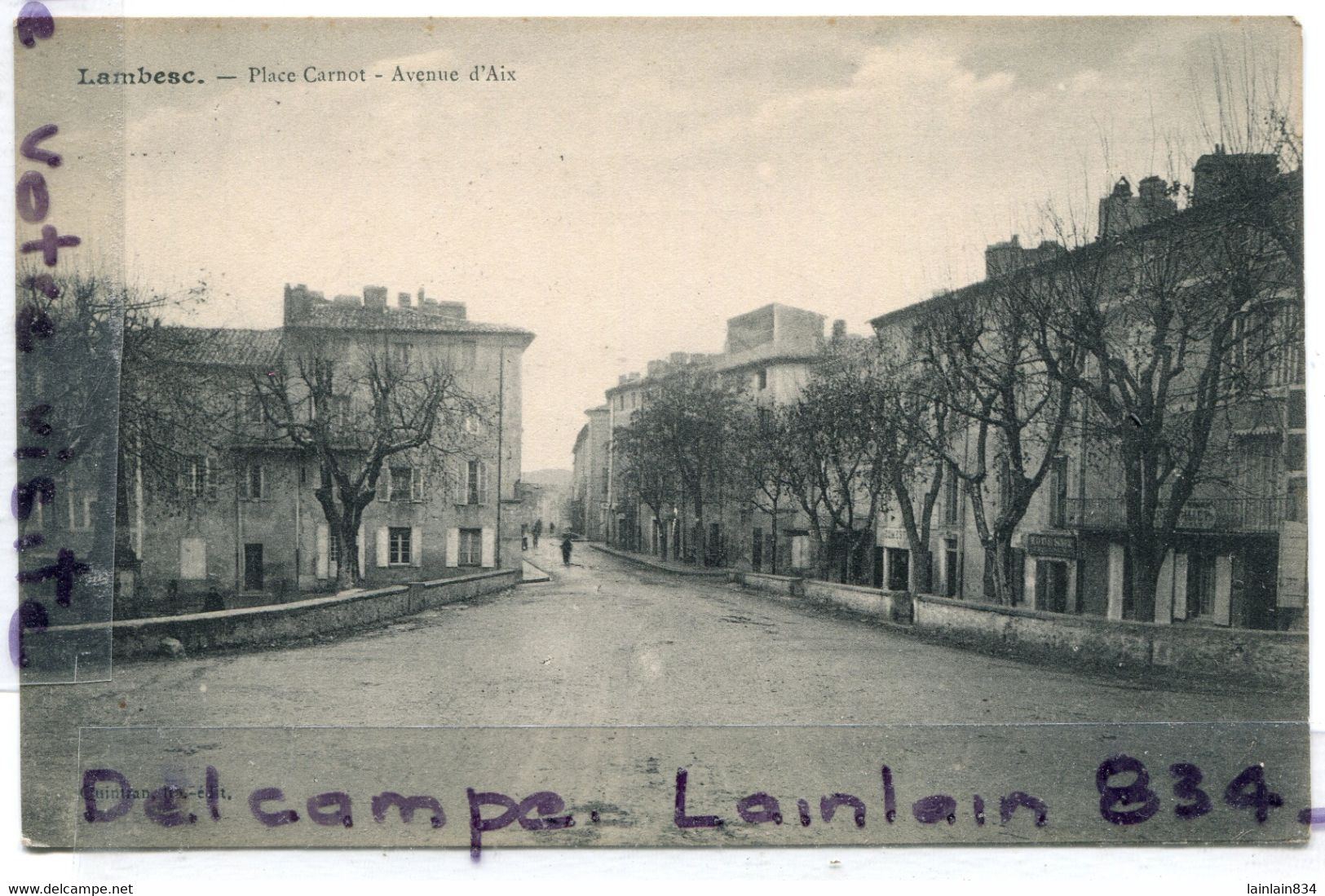 - LAMBESC - ( Bouches Du Rhône ), Avenue D'Aix, Cliché Peu Courant, épaisse, écrite, 1927, TBE, Scans. - Sonstige & Ohne Zuordnung