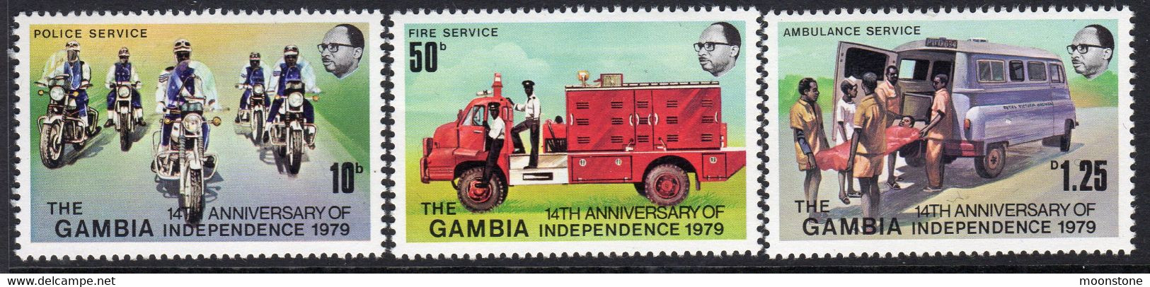 Gambia 1979 14th Anniversary Of Independence Set Of 3, MNH, SG 407/9 (BA2) - Gambia (1965-...)