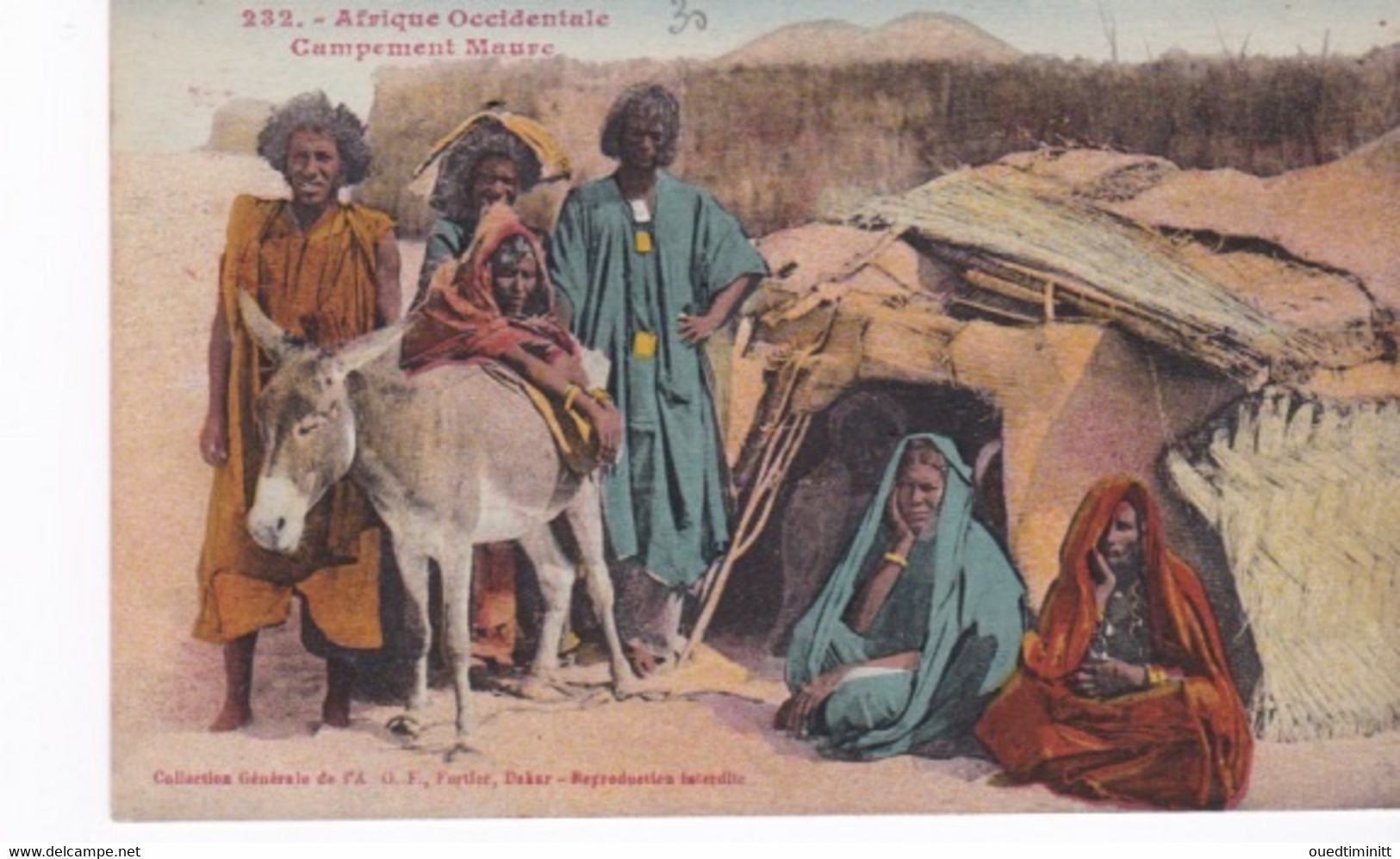 Mauritanie. AOF. Campement Maure, Belle CPA Couleur. éd. Fortier - Mauretanien