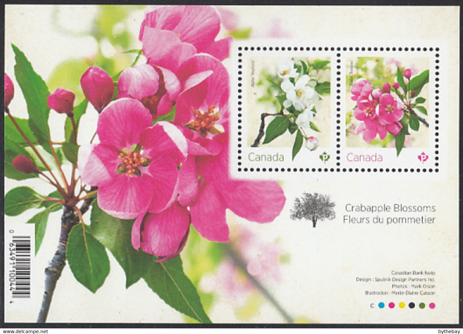 Canada 2021 Souvenir Sheet Of 2 (P) Maybride, Rosseau Crabapple Blossoms - Unused Stamps