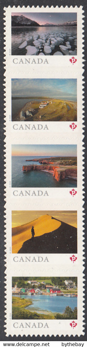 Canada 2020 MNH Sc 3225i Strip Of 5 Ex Booklet From Far And Wide Die-cut To Shape - Nuevos